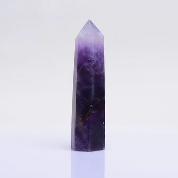1pc Prírodné Snový fialová Crystal Bod Rock Minerálne Vzor Obelisk Prútik Reiki Liečenie Kameň Domáce Dekorácie