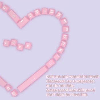 Roztomilé ružové Nastaviteľné 3 farby podsvietenia, 104-key káblové membránové klávesnice a myši set je vhodný pre PC/Notebooku Darčeky pre dievčatá