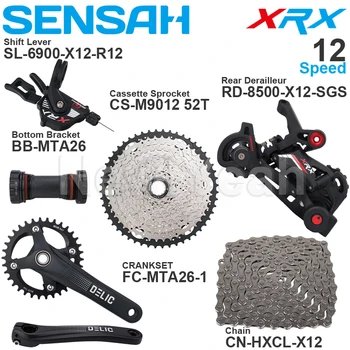 SENSAH XRX 12 rýchlosť MTB Sada Obsahuje Správne Radenie Prehadzovačka SUGEK Kazeta Ozubeného 50T 52T a X12 Reťazca Kuky BB
