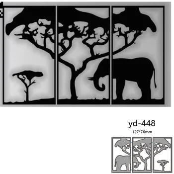 Rezanie kovov Zomrie Rez Formy Veľký strom slon Dekorácie Zápisník Papier Plavidlá Nôž Plesne Čepeľ Punč Blany