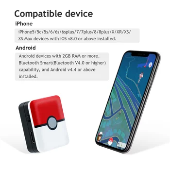 Inovovaná verzia Auto Chytiť Inteligentný Náramok Pre Pokemon Ísť Plus Hra Bluetooth Náramok Nabíjateľná pre IOS a Android zariadenia