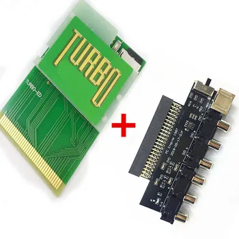 Green Gold Edition PCE pc engine herné konzoly karty TURBO 600 V 1 a RGBS Kartu, Video Booster RGBS Signál Výstup Audio Výstup