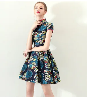 Cheongsam Krátke Čínsky sukne Lepšiu Moderné Cheongsam šaty Módne Retro Fishtail Šaty Dievča Šaty Čínsky Cheongsam qipao