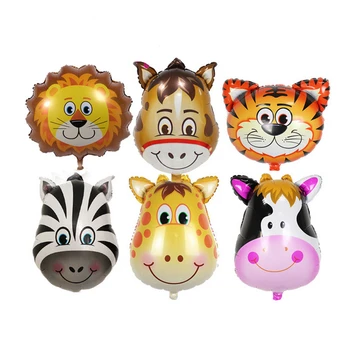 Stredná/mini zvieracie hlavy hliníkovej fólie balón tiger hlavy leva a hlavou cartoon farma zvierat balón deťom narodeninovú oslavu zariadených izbách