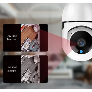 5G Wifi E27 Žiarovka bezpečnostné Kamery na Nočné Videnie Plný Farieb Automatické ľuďmi 4X Digitálny Zoom, Video Security Monitor Cam