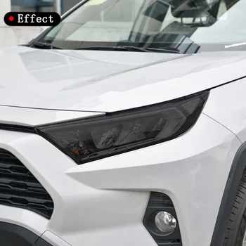 2 Ks Auto Svetlometu Ochranný Film Predné Svetlo Transparentné Údené Black TPU Nálepka Pre Toyota RAV4 XA50 2019 2020 2021 2022