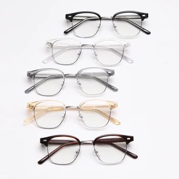 Kachawoo námestie optické okuliare, rám mužov retro tr90 žena okuliare príslušenstvo pol-rám acetát kórejský štýl, sivá, čierna, hnedá