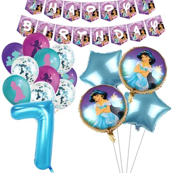 Princezná Jasmine Ballon Dievča, Svadby, Narodeniny, Party Dodávky Ružová Fialová Globo Dekor Baby Sprcha 32inch Číslo Fóliový Balón Hračka