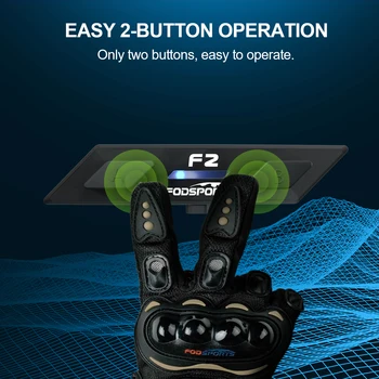 2 ks Fodsports F2-Bluetooth5.0 prilba bluetooth headset Hlasové Ovládanie Intercom Motocykel 2Riders interfono moto Vodotesný IP67