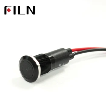 FILN 14 mm black shell led červená žltá modrá zelená auto applicance symbol 12v led indikátor s 20 cm kábel