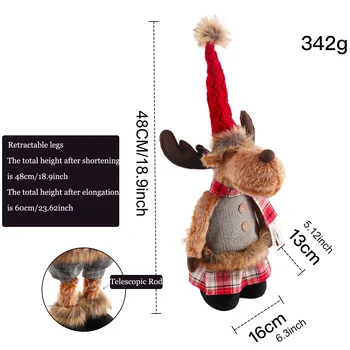 Teleskopická Vianočné Elk Bábika Veselé Vianoce Domova Ornament Deti Navidad Noel Vianočné Darčeky Na Nový Rok 2023