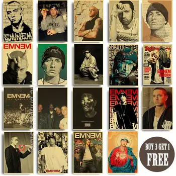 Slávny Americký Rapper Eminem Umenie Plagátu retro Kraft Papier, Nálepky, HOBBY Miestnosť, Bar, Kaviareň v Miestnosti Stenu Decor