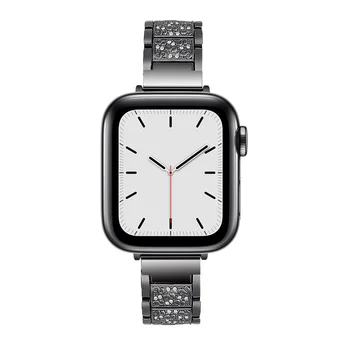 Fran-b15x nový model je vhodný pre Apple hodinky Band 4 3 SE 6 5 Tri guľôčky diamond-studded kovový remienok z nerezovej ocele