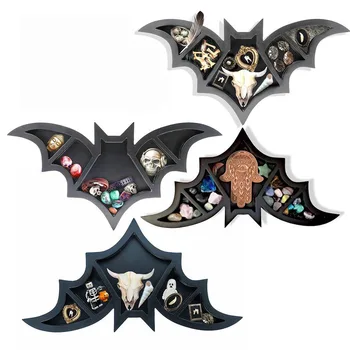 Halloween Bat Tvar Rakva Polica Úložný Box Strašidelné Slávnostná Výzdoba Kuchyňa Obývacia Izba Nástenné Gotické Ornament