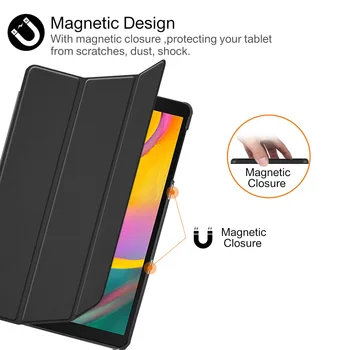 Smart Case Pre Samsung Galaxy Tab A 2019 SM-T510 SM-T515 T510 T515 Tablet kryt Stojan Prípade Tab 10.1