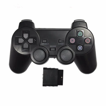 Transparentné Farby Herný ovládač Pre Sony PS2 Bezdrôtový gamepad 2.4 GHz Vibrácií Controle Gamepad pre Playstation 2