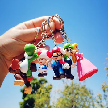 Super Mario Bros Hry Keychains Anime Postavy Mario A Luigi Bowser Yoshi Wario Waluigi Keychains Prívesok Deti Narodeniny, Vianočné Darčeky