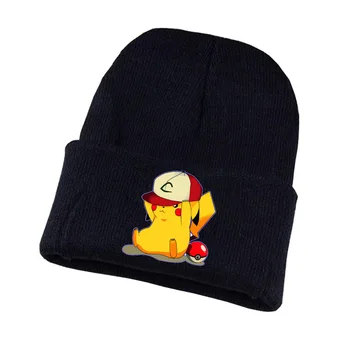 Anime Pokémon Okolo Cosplay Pletené Klobúk Študent Športové Bežné Klobúk Cartoon Pikachu Teplé Zimné Klobúk Vianočný Darček