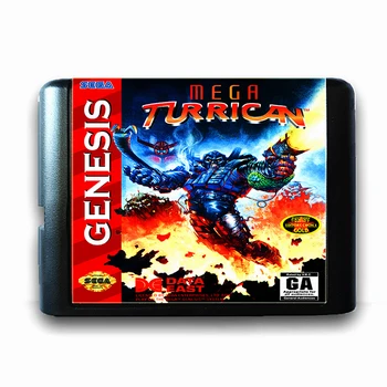 Mega Turrican pre 16-bitové Sega MD Hra Karty pre Mega Drive pre Genesis, Video Herné Konzoly PAL USA JAP