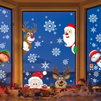 36pcs/veľa Biela Vločka Vianočné Samolepky na Stenu Sklo Okna Nálepky, Vianočné Dekorácie pre Domov Nový Rok Navidad 2020 Noel
