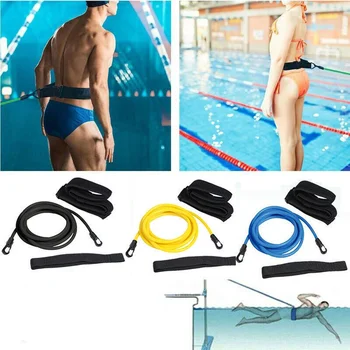 4m Nastaviteľné Plávať Školenia Odpor Elastický Pás Bazén Exerciser Bezpečnostné Lano Latex Rúry Plavecký Výcvik Lano