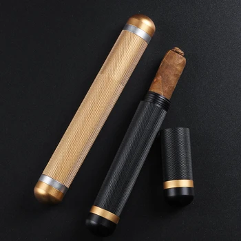 Hliníkové Cestovné Cigaru Trubice Klasické Humidor Držiteľ Cigaru Prípade Prenosné Úložiská Čierna