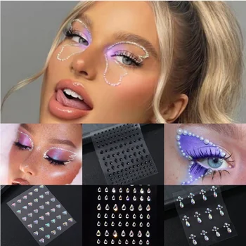 1 Ks Samolepiace Farebné Diamanty Eyeshadow Nálepky Farba Crystal Diamond DIY Oči, Tvár, Telo make-up Dekorácie Kamienkami