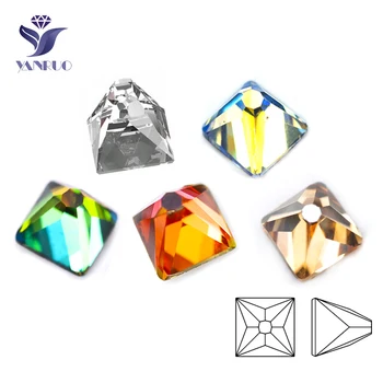 YanRuo 20pcs 4mm Klinec Umenie Námestie Spike Crystal Clear AB Sklo Diamantové Šperky Kamienkami Ploché Dno DIY Nechtov Plavidlá Dekorácie
