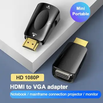 Kompatibilný s HDMI Na VGA Kábel Mužov Famale Converter Adaptér 3,5 mm Jack Audio HD 1080P Pre PC, Notebook, TV Box Zobraziť Projektor