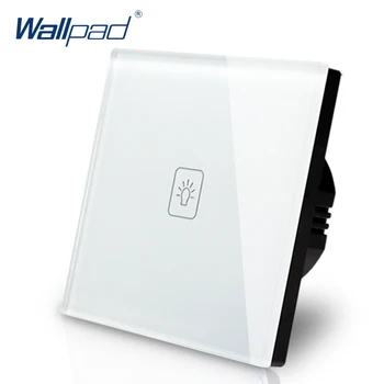 1 Gang 1 Way Switch Wallpad Luxusné White Crystal Glass nástenný Spínač, Dotknite sa Prepnúť AC 110-250V Európskej Normy