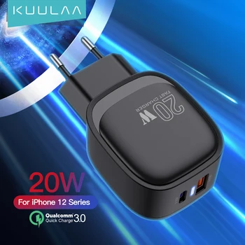 KUULAA LED USB Typu C Nabíjačku 20W PD 3.0 QC4.0 Rýchle Nabíjanie Sieťovej Nabíjačky Pre iPhone 12 11 Pro Max Samsung S21 S20 Huawei Xiao