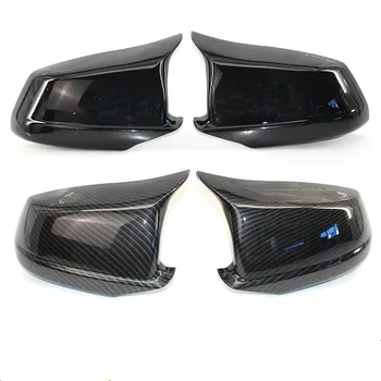 Pár Black/Carbon Fiber Vyzerať Spätné Zrkadlo Čiapky Auto Dverové Krídlo Zrkadlo Náhradný Kryt Pre BMW 5 F10-Series Roky 2011-2013 Pre-LCI