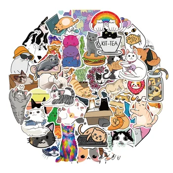 10/50Pcs Kawaii Mačka Cartoon Nálepky Roztomilý Zvierat Obtlačky Deti Hračky DIY Zápisník Notebook Stacionárne Gitara Kufor Auto Nálepky