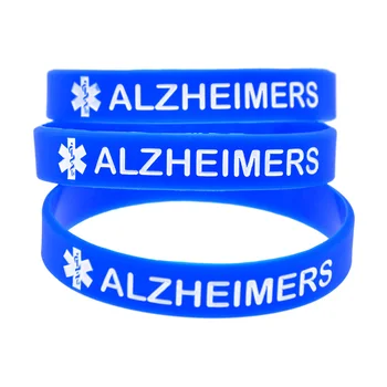 1PC Upozornenie Alzheimerovej Silikónový Náramok Debossed Logo pre Vonkajšie