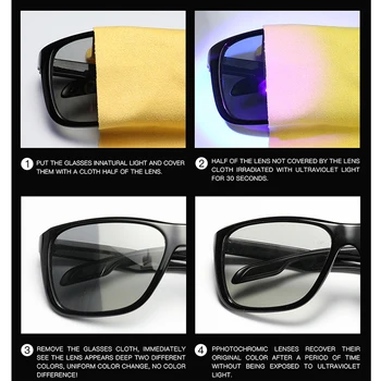 Photochromic Slnečné okuliare Mužov Polarizované Jazdy Zmeniť Farbu slnečné Okuliare Male Vintage Značky Námestie Deň Nočné Videnie Vodiča Okuliare