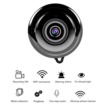 Mini Kamera Wifi 1080P Home Security Bezdrôtové IP Kamery CCTV Infračervené Nočné Videnie Detekcia Pohybu SD Card, Audio V380