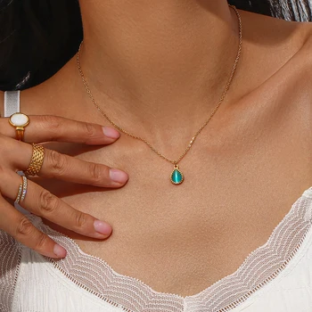 Elegantné Modré, Zelené, Ružové a Biele Prírodné Opal Prívesok Náhrdelník Luxusné 18K Zlatom Šperky pre Ženy Denne Príslušenstvo