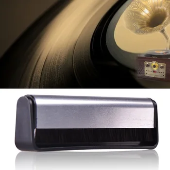 Drhnutie Vinyl Phonograph Mäkké Podložky Cleaning Tool Rukoväť Brush Cleaner Gramofóny, Anti-Statické Black Carbon Fiber Audio