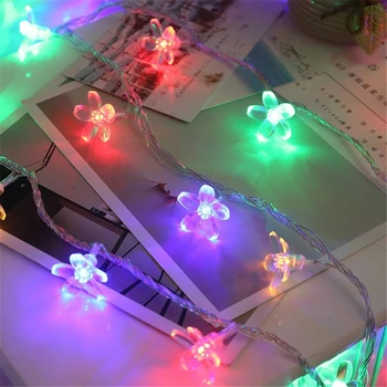 Čerešňový Kvet Kvet Garland Lampa Batérie/USB Prevádzkované LED Reťazec Rozprávkových Svetiel Crystal Kvety Krytý Svadobné, Vianočné Dekoroch