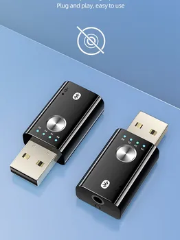 4 V 1, USB, Bluetooth, 5.1 Audio Adaptér Hudby Prijímač Vysielač Dongle S Mikrofón s 3,5 mm Aux Jack PC TV Bezdrôtové Slúchadlá