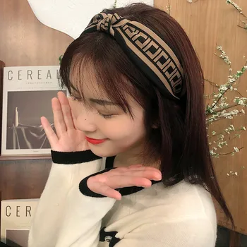 Emperament vlasy karty vlasy hoop žena univerzálny, jednoduchý, čistý červená Južná Kórea retro široký okraj hlavový most tlak vlasy hoop