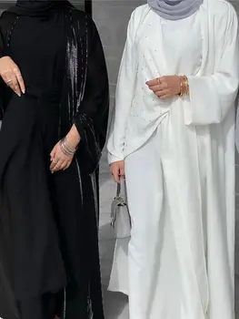 Kaftany Pre Ženy Kimono Musulmane Abaya Dubaj Turecko Islam Arabské Moslimské Sady Dlho, Skromné Šaty Župan Longue Femme Vestido