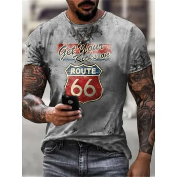 Castrol retro 3D písmeno tlač pánske T-shirt krátkym rukávom o-krku leto, street fashion nové T2022