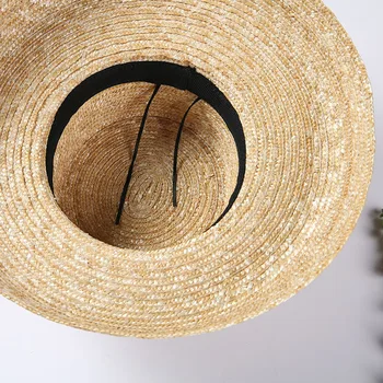 Módne Leto Páse s nástrojmi Klobúk Slnko Spp Ženy Prírodné Pšenica Panama Slamené Klobúky, 10 cm Široký Okraj Dovolenku Pláž Hat Pre Dámy Slnko Spp