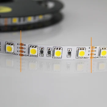 5 m, 300 LED SMD5050 Č nepremokavé SMD 12V flexibilné svetlo 60 led/m,6 farebný LED strip biela/teplá biela/modrá/zelená/červená/žltá