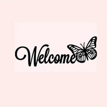 Vitajte slovo s butterfly dekorácie die Rezanie Kovov Zomrie DIY Zápisník Papier Karty Razba Plavidlá vysekávané ručné remeslo