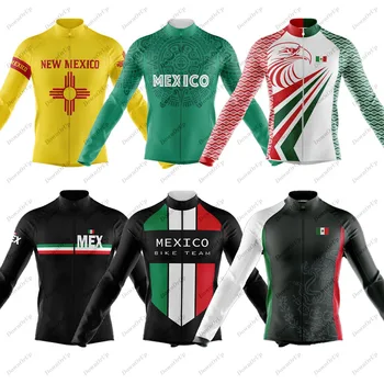 Mexiko pánske Dlhý Rukáv Bicykli, Cyklistika Dres Nosí v Troch Sezónach Profesionálne Cyklistické Oblečenie Maillot Ciclismo Hombre