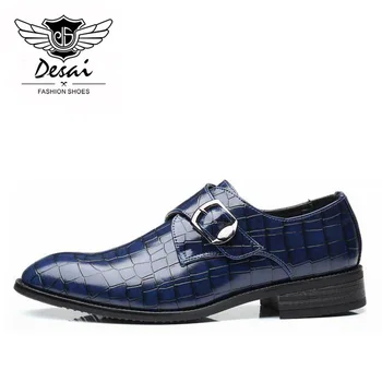 DESAI, Luxusné Značky Módne Kožené Topánky Mužov, Business Šaty Mokasíny Pointy Čierne Topánky Oxford Priedušná Formálne Svadobné Topánky