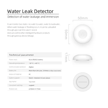ZigBee Povodňovej Čidlo Smart Vody Detektor Úniku Inteligentný Život APP Prepojenia Alarmu Cez Tuya Bránou Pracovať S Alexa Asistent Google