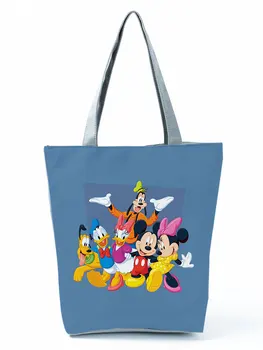 Disney Mickey Minnie Vytlačené Kabelka Dievča Prenosná Taška Cez Rameno Cartoon Ženy Nákupní Taška Elegantný Úložný Vak Cestovné Plážová Taška